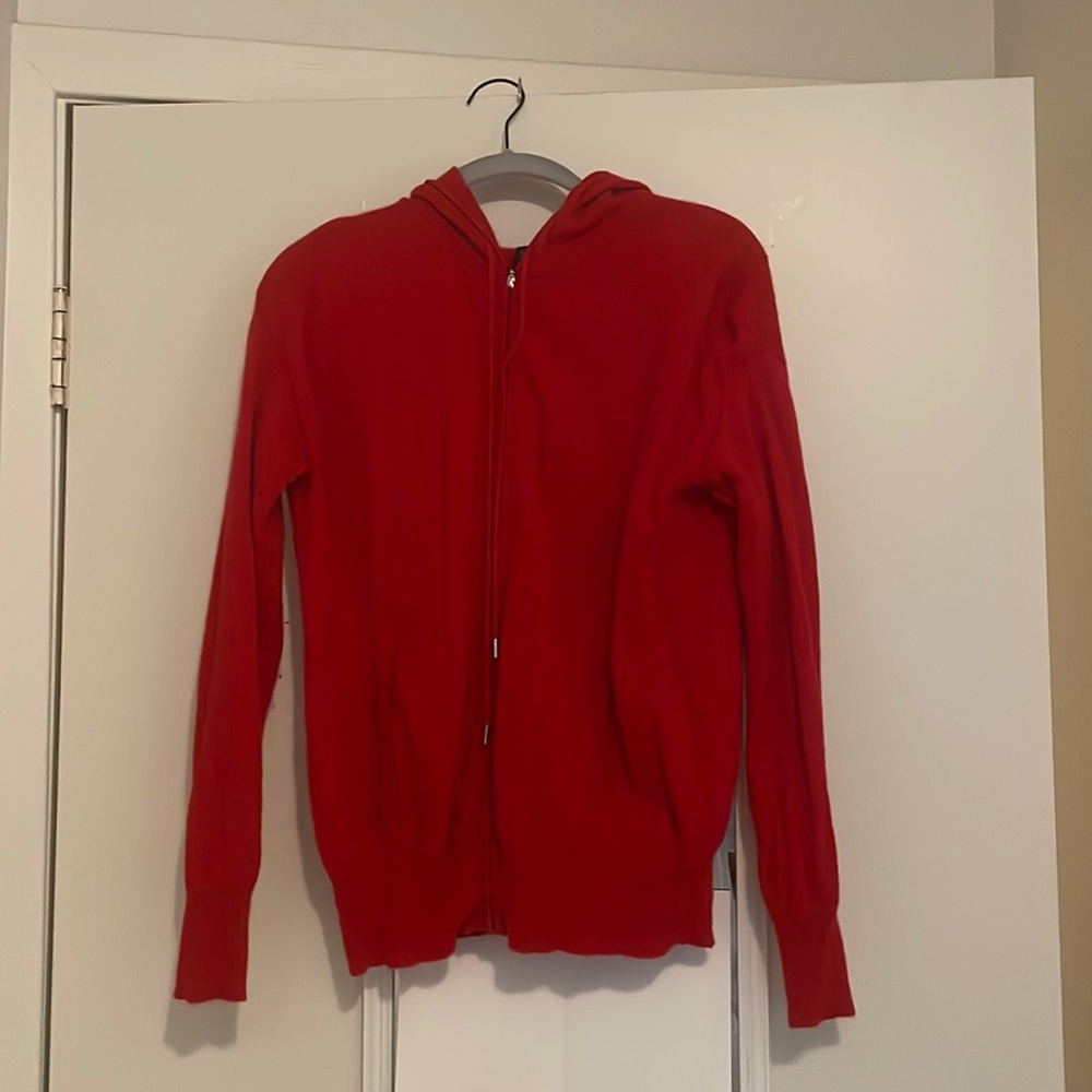 Macy’s charter club 100% cashmere red zip up hoodie